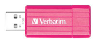 Verbatim PinStripe USB Drive 4GB - Hot Pink (47392)